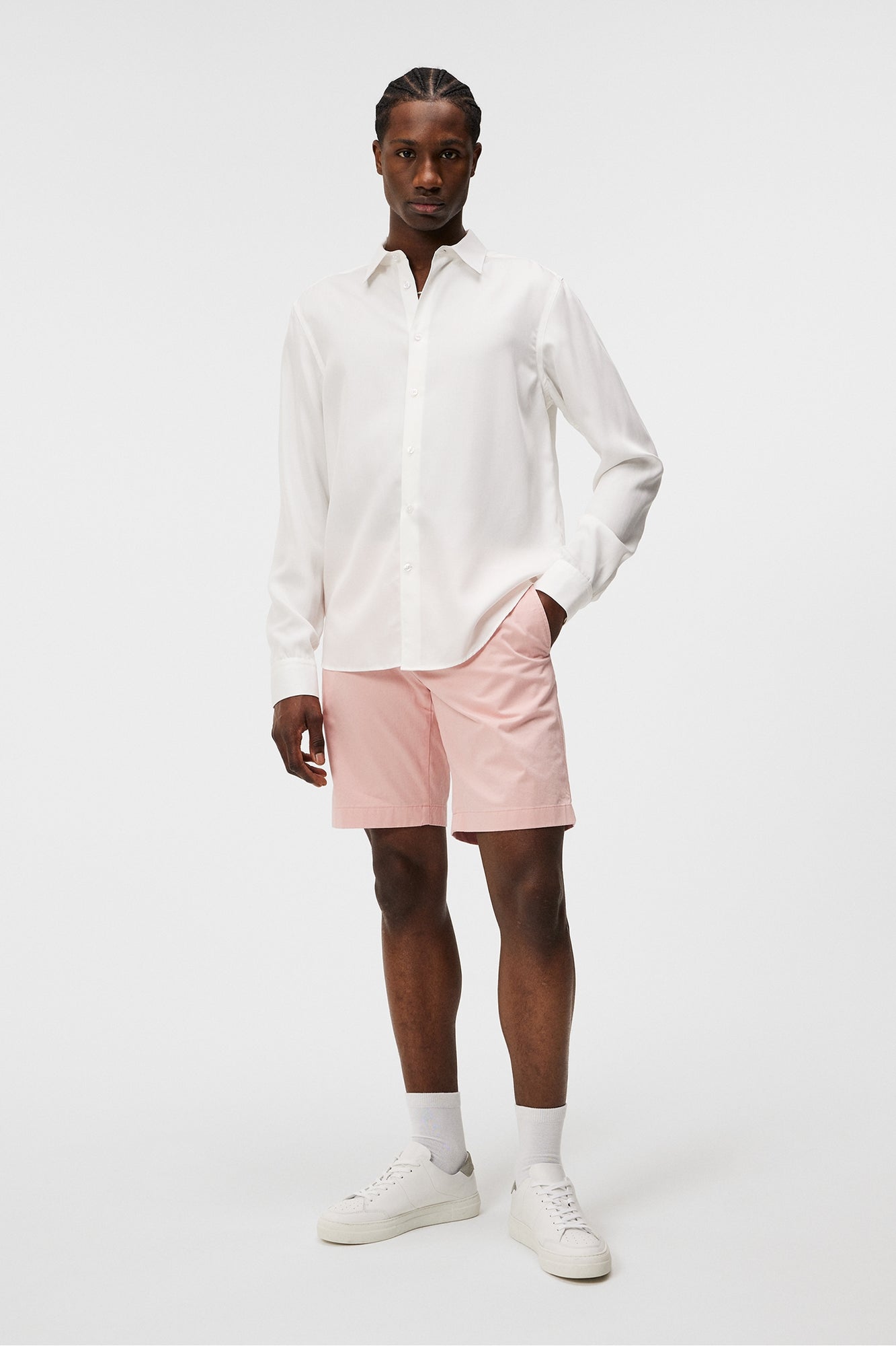 Men | Nathan Cloud Satin Shorts | Powder Pink