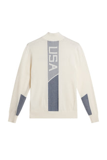 Men | Nathaniel Half Zip Sweater | White