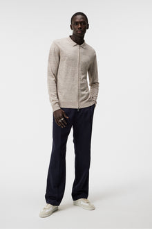 Men | Nylo Linen Blend Full Zip | Safari Beige