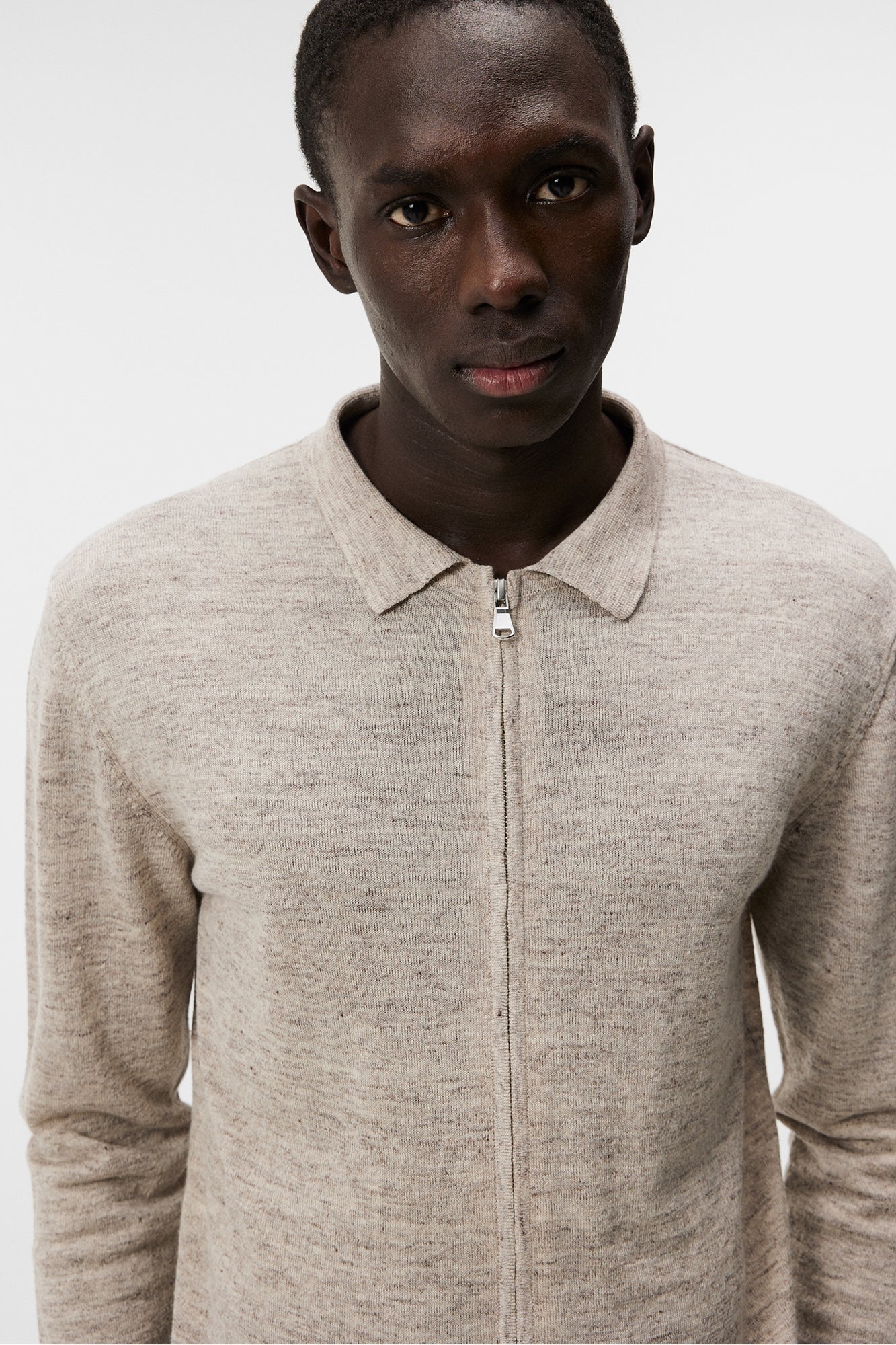 Men | Nylo Linen Blend Full Zip | Safari Beige