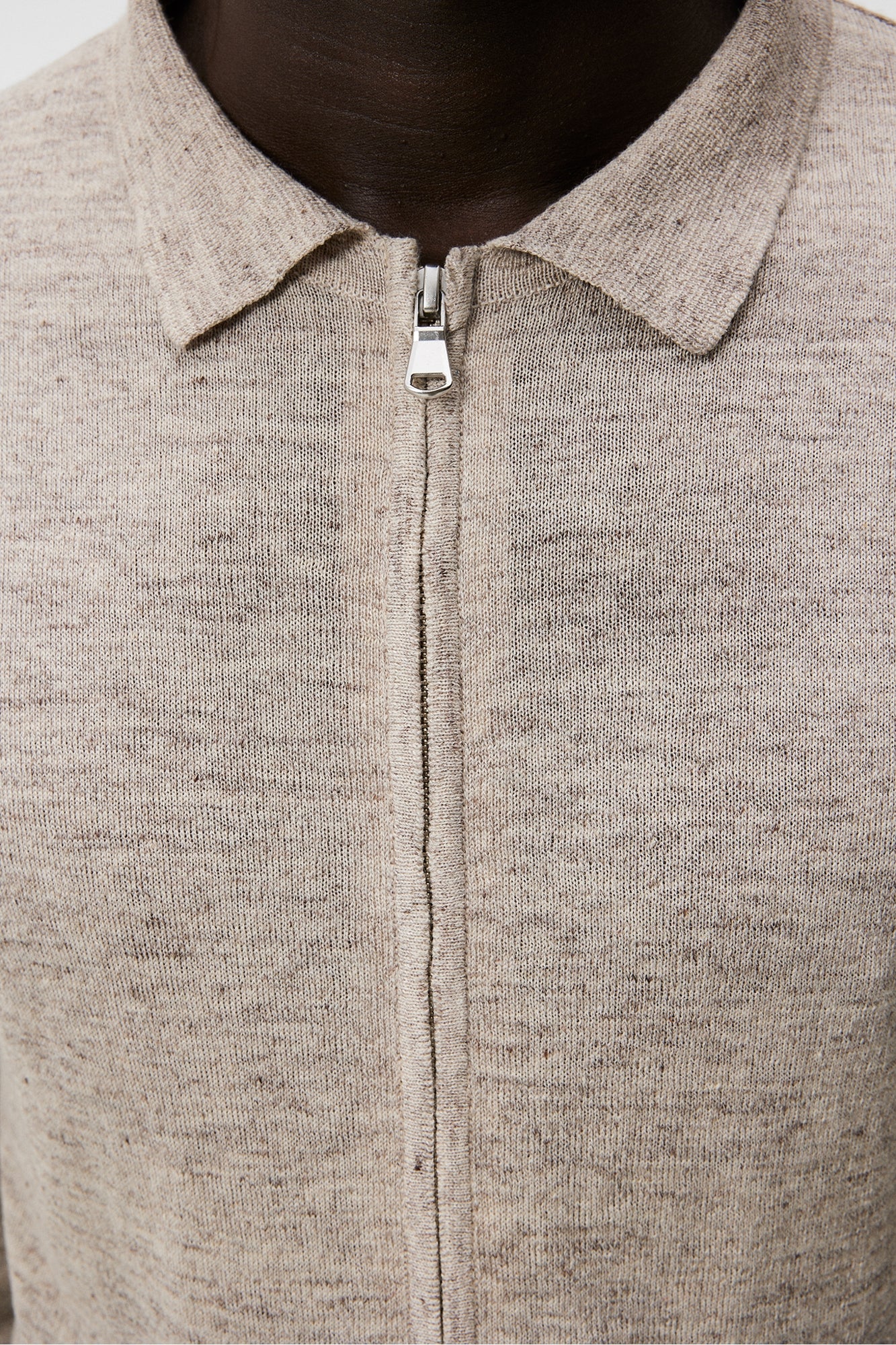 Men | Nylo Linen Blend Full Zip | Safari Beige