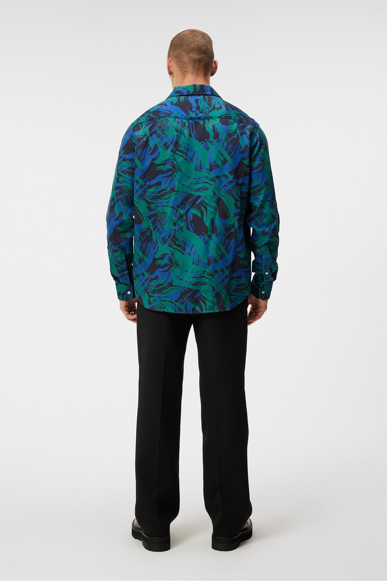 Men | Playa Printed Tencel Shirt | Navy Valley