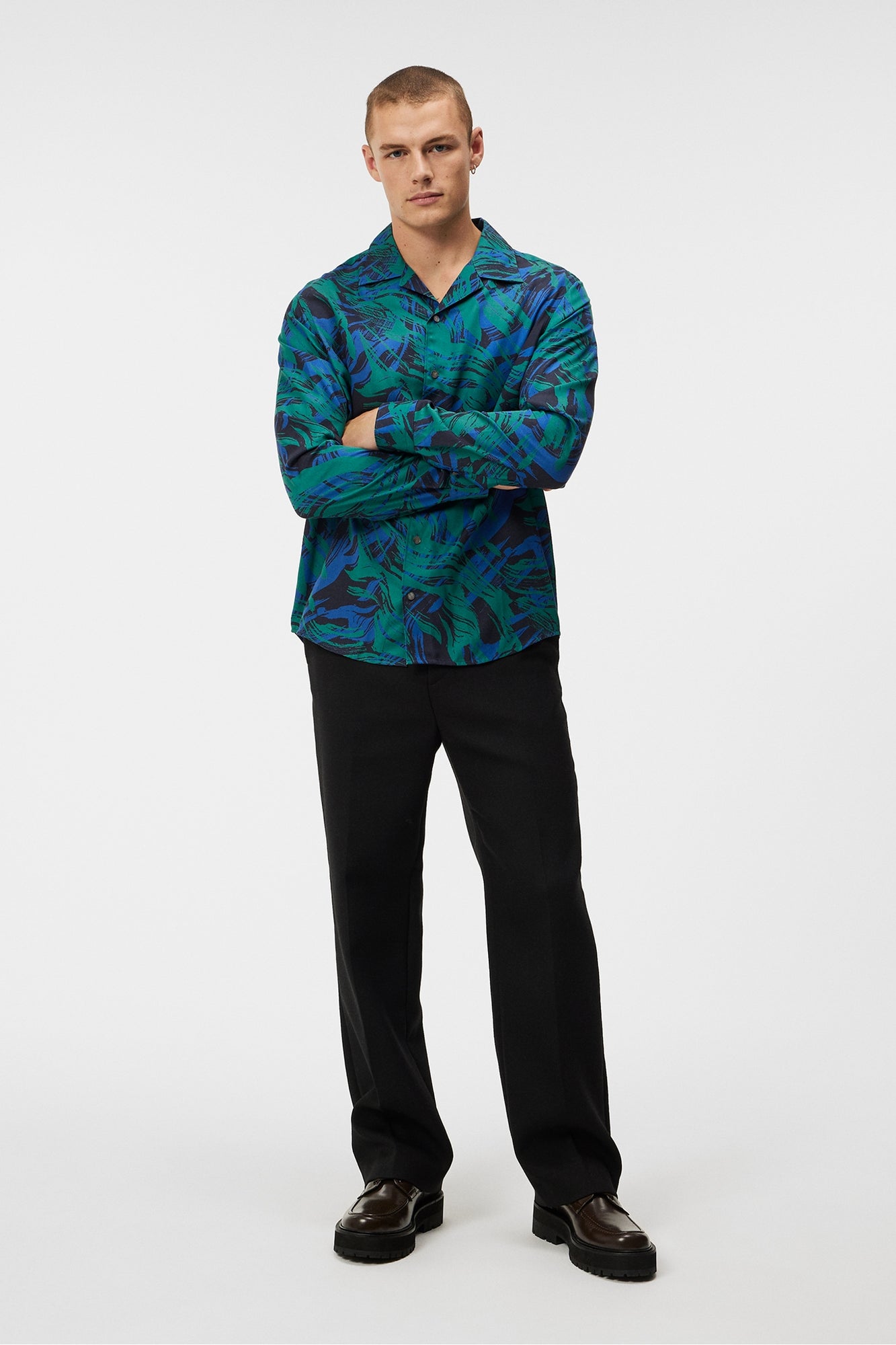 Men | Playa Printed Tencel Shirt | Navy Valley