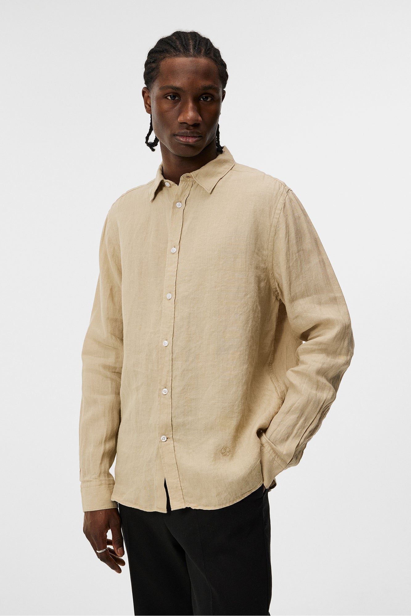 Men | Reg Ls Clean Linen Shirt | Safari Beige