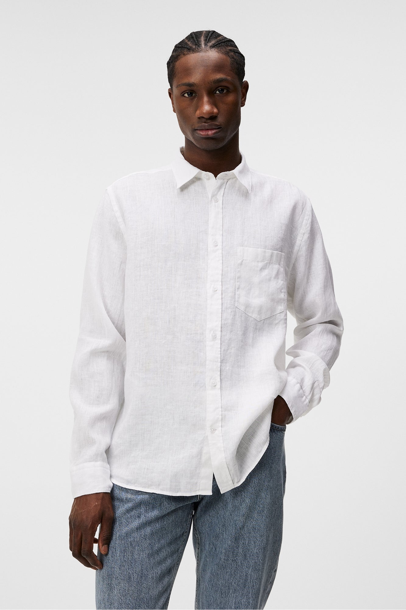 Men | Reg Ls Clean Linen Shirt | White