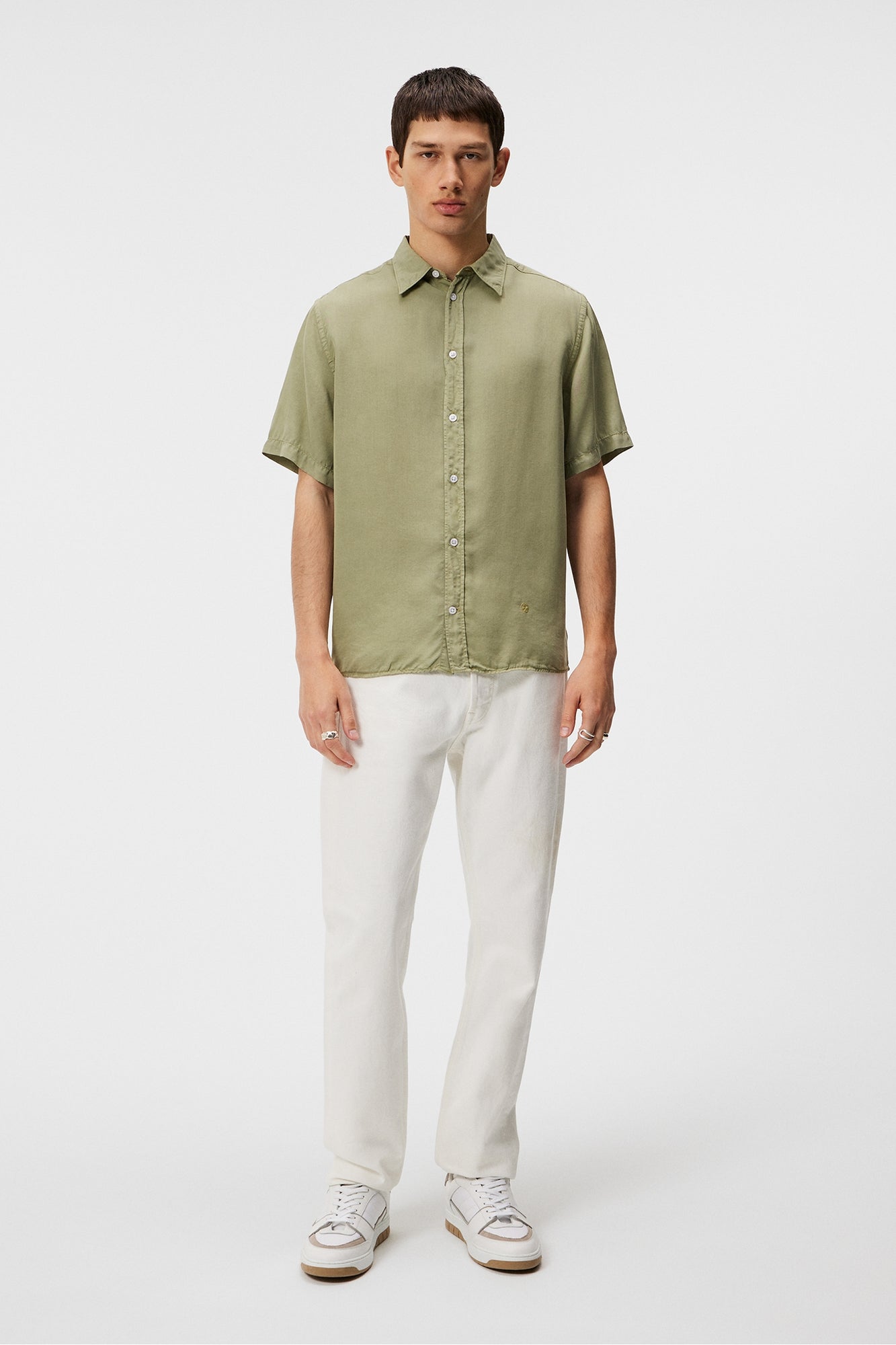 Men | Reg SS Light Tencel Shirt | Oil Green