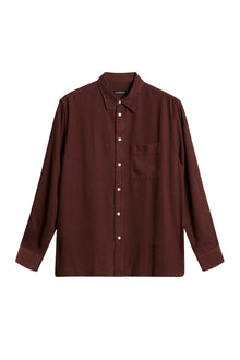 Men | Reg Struct Gmd Tencel Shirt | Bitter Chocolate