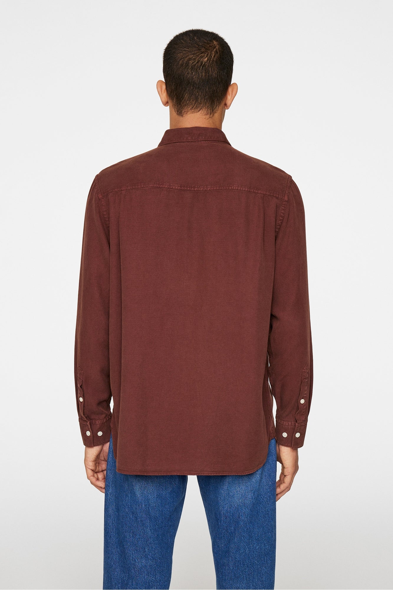 Men | Reg Struct Gmd Tencel Shirt | Bitter Chocolate