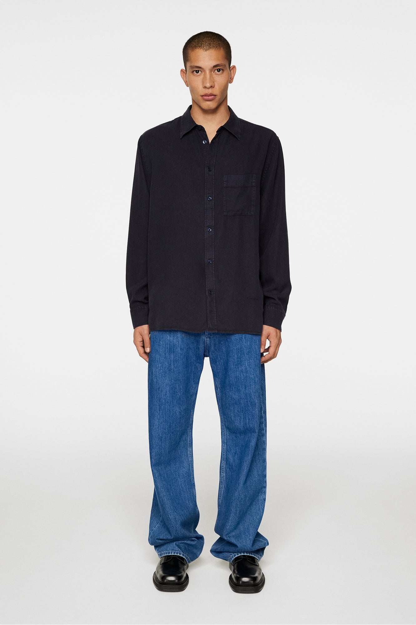 Men | Reg Struct Gmd Tencel Shirt | JL Navy