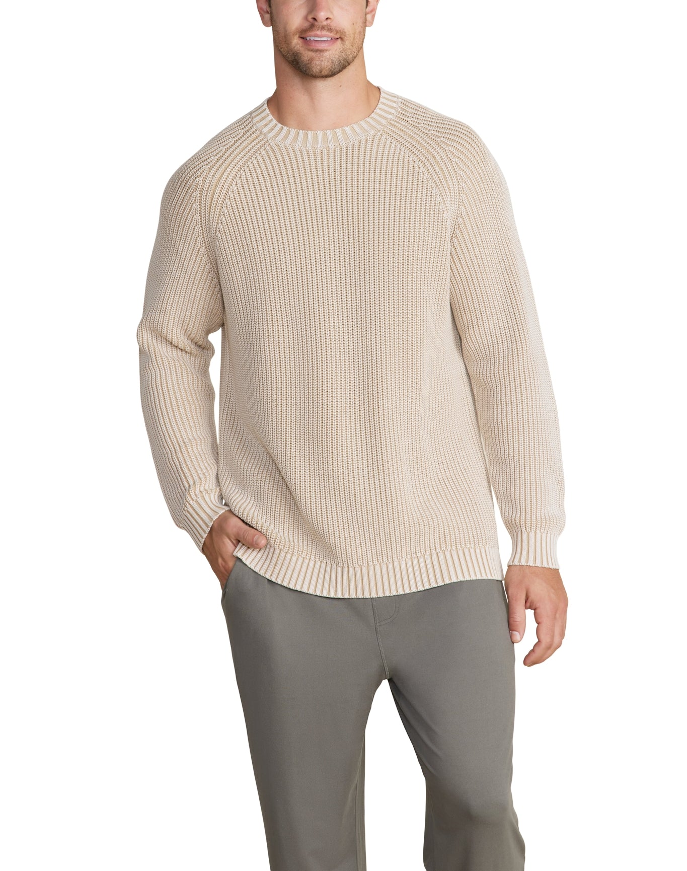 Men | Sunbleached Ribbed Pullover | Stone