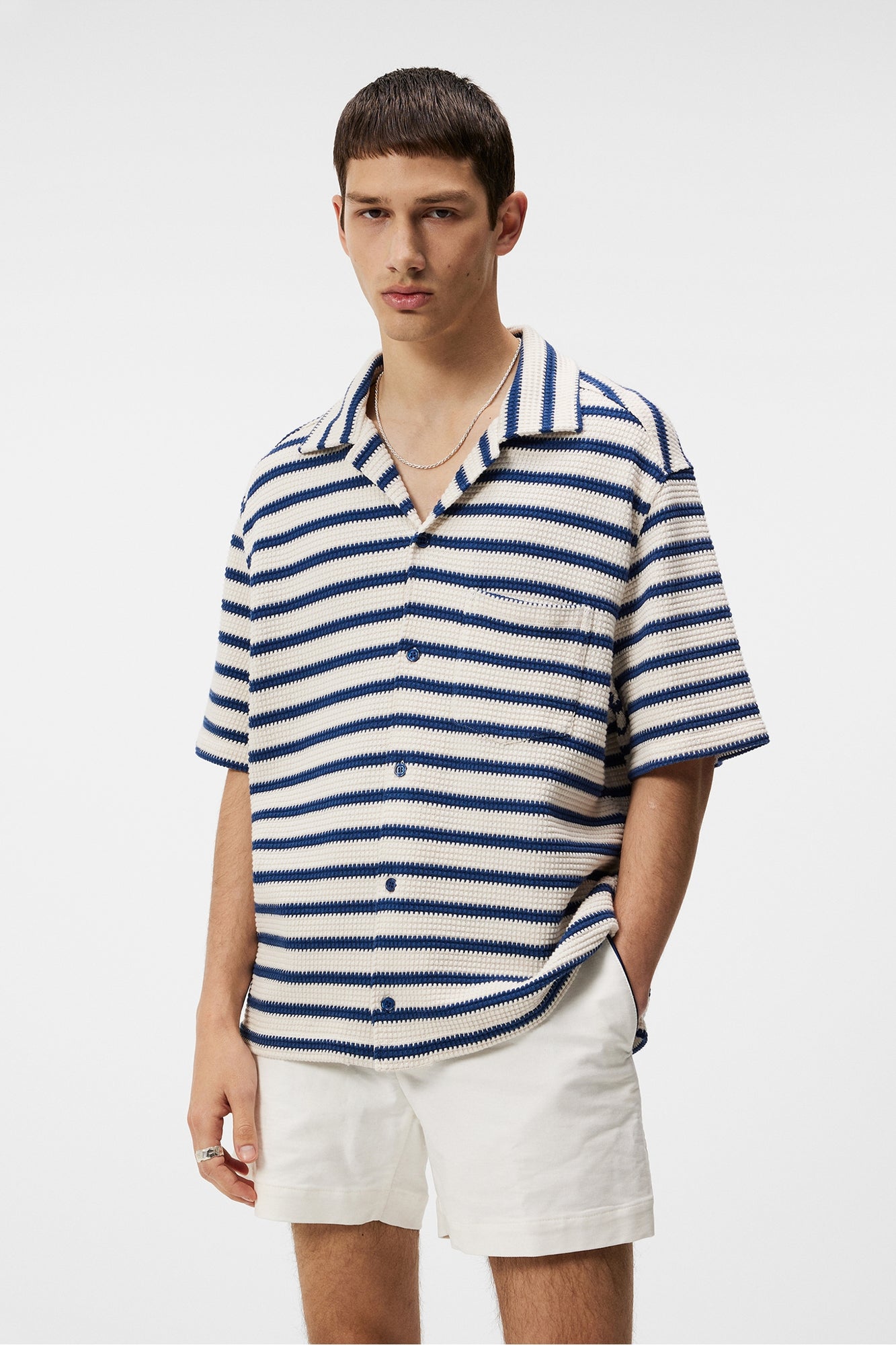 Men | Tiro Resort Stripe Shirt | Estate Blue