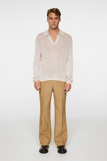 Men | Toni Open Collar Knit Polo | Moonbeam
