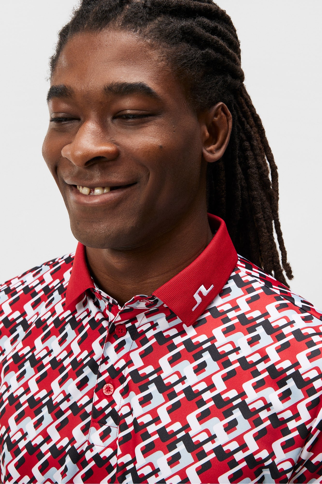 Men | Tour Tech Reg Fit Print Polo | Micro Bridge Cherry