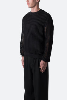 Mesh Knit Sweater | Black