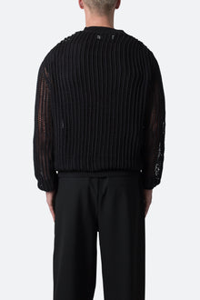 Mesh Knit Sweater | Black