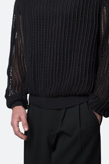 Mesh Knit Sweater | Black