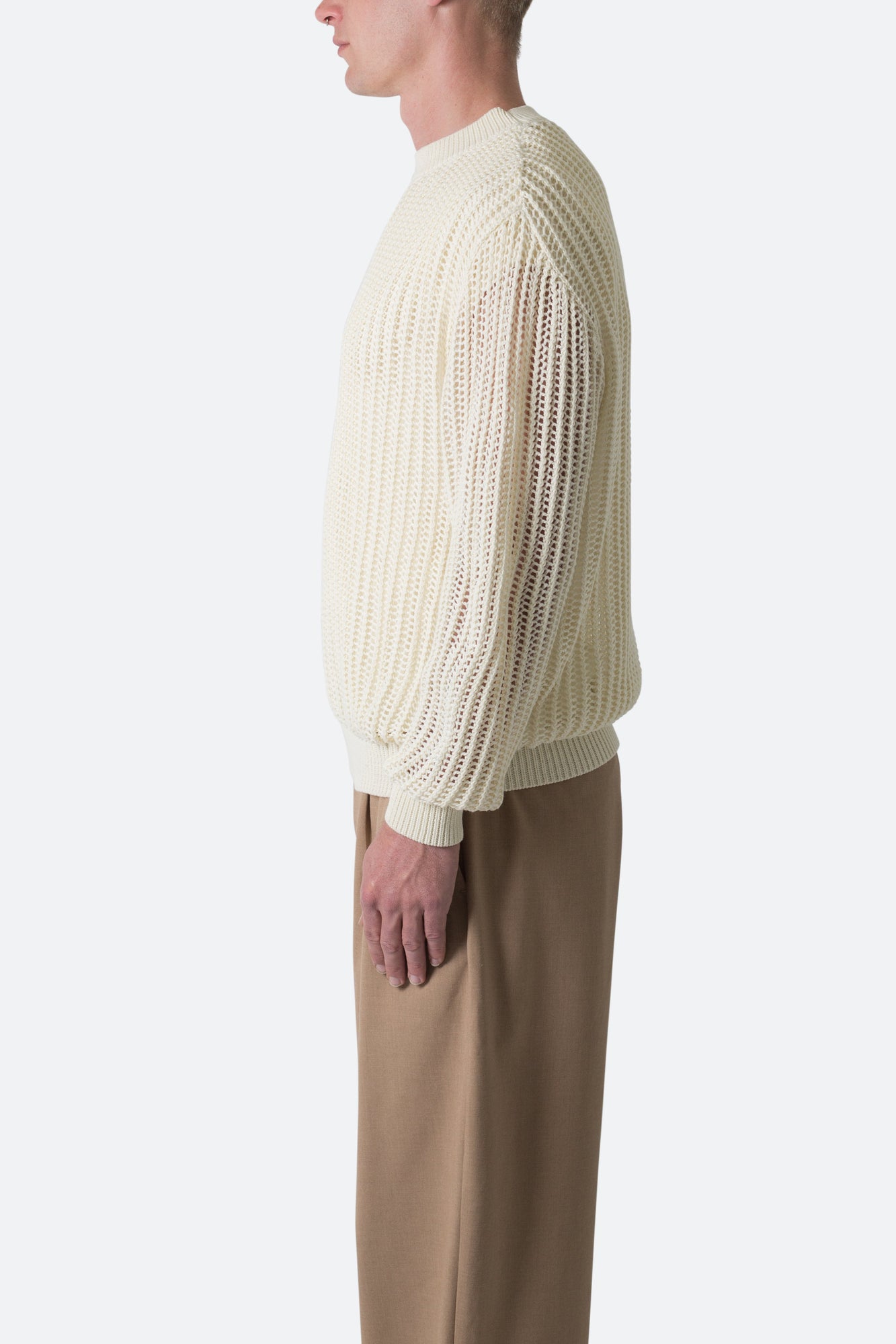 Mesh Knit Sweater | Cream