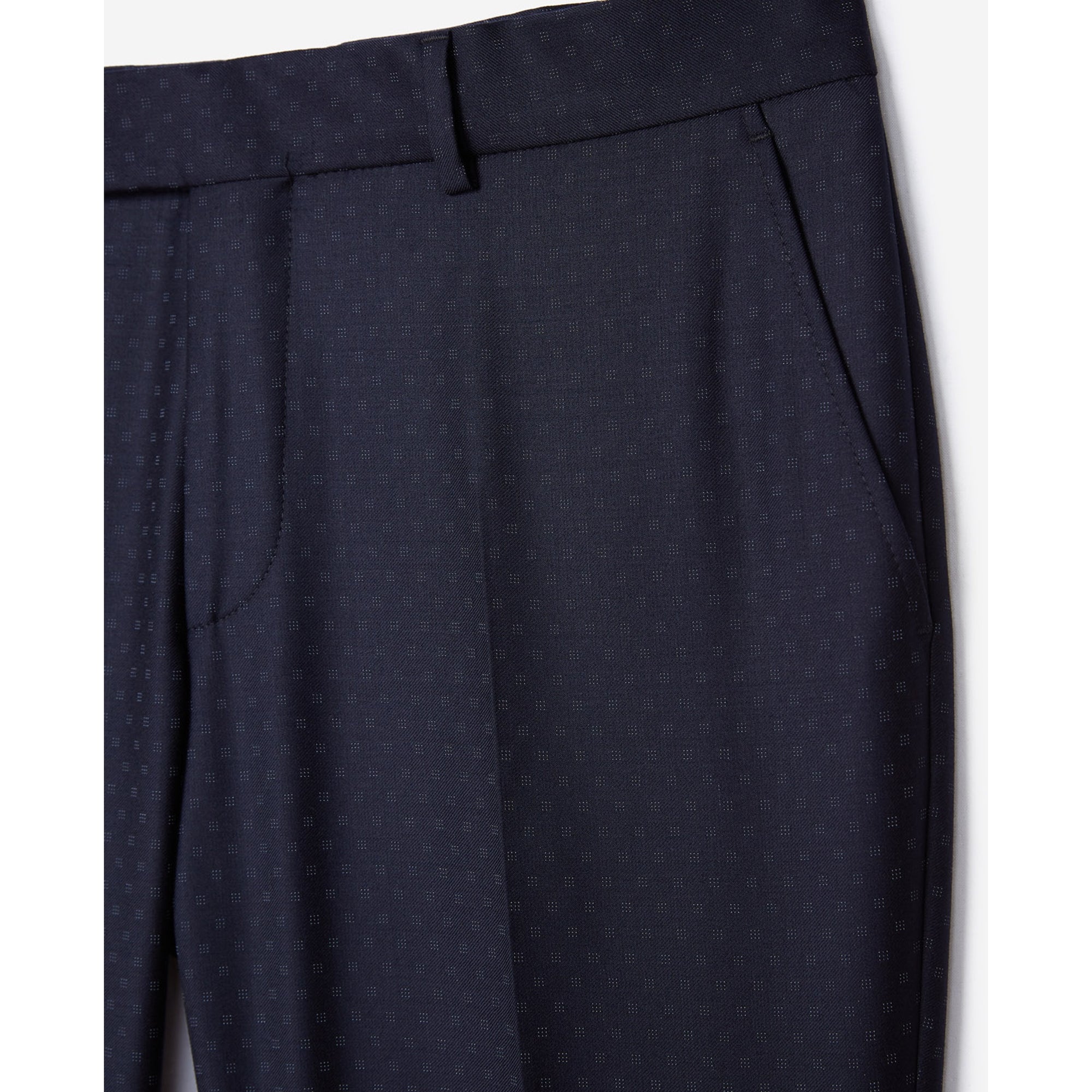 Micro-Motifs Suit Trousers | Men | Navy Blue