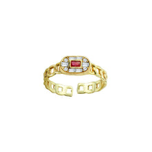 The Open Curb Link Stone Ring | 18KT Gold Vermeil