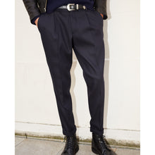 Midnight Blue Slim Fit Trousers With Chain | Men | Navy