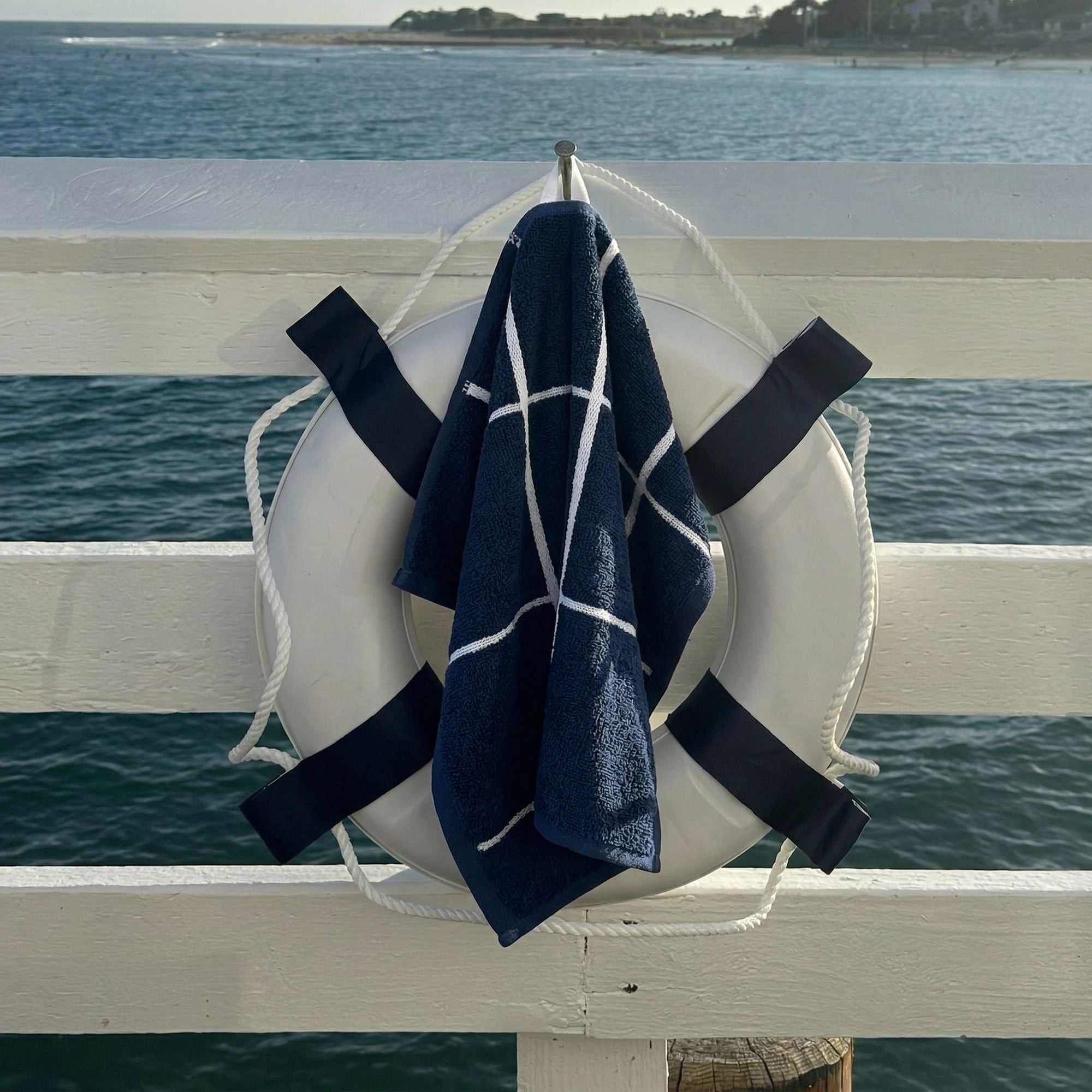 Miramar Australian Cotton Towels | Navy/White