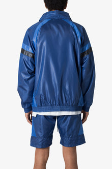 Mock Neck Nylon Jacket | Navy