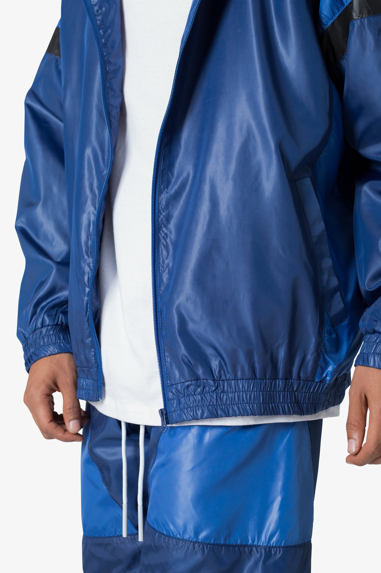 Mock Neck Nylon Jacket | Navy