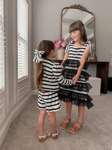 Monaco Black and White Striped Cardigan