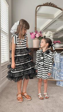 Monaco Black and White Striped Cardigan