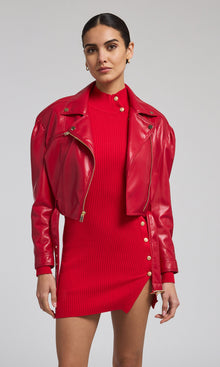 Morello Vegan Leather Jacket | Ruby