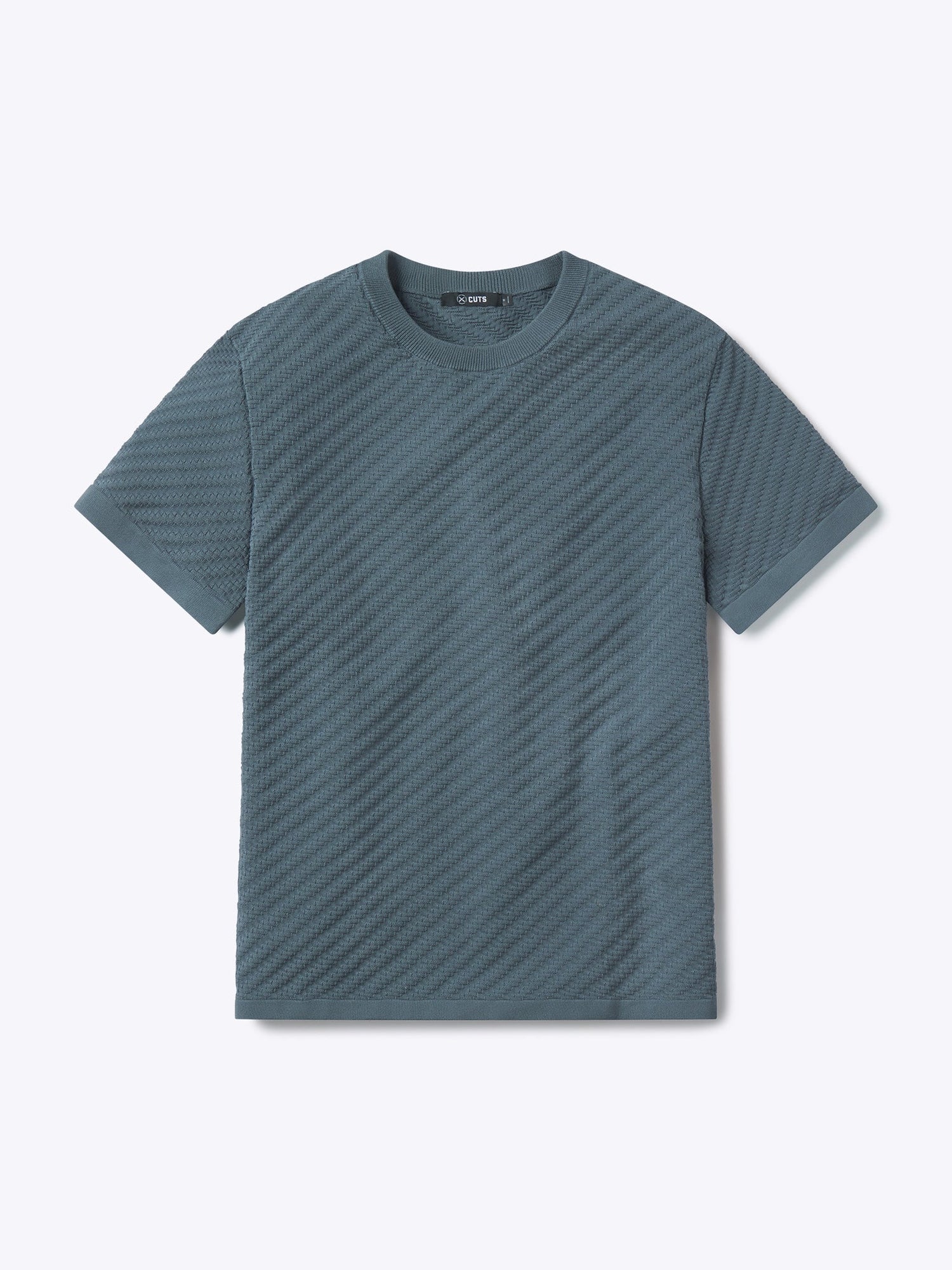 Mens | Riviera Knit Signature-Fit Textured Tee | Naples Blue