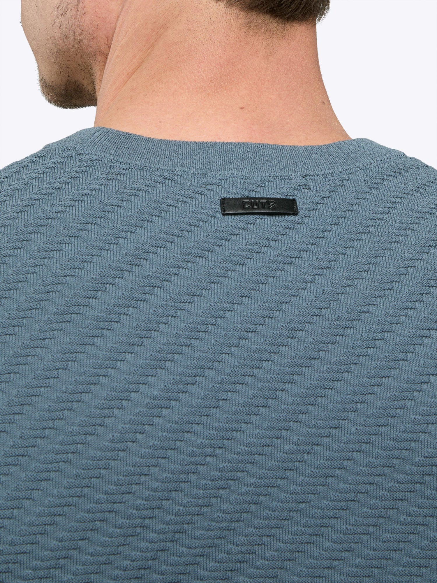 Mens | Riviera Knit Signature-Fit Textured Tee | Naples Blue