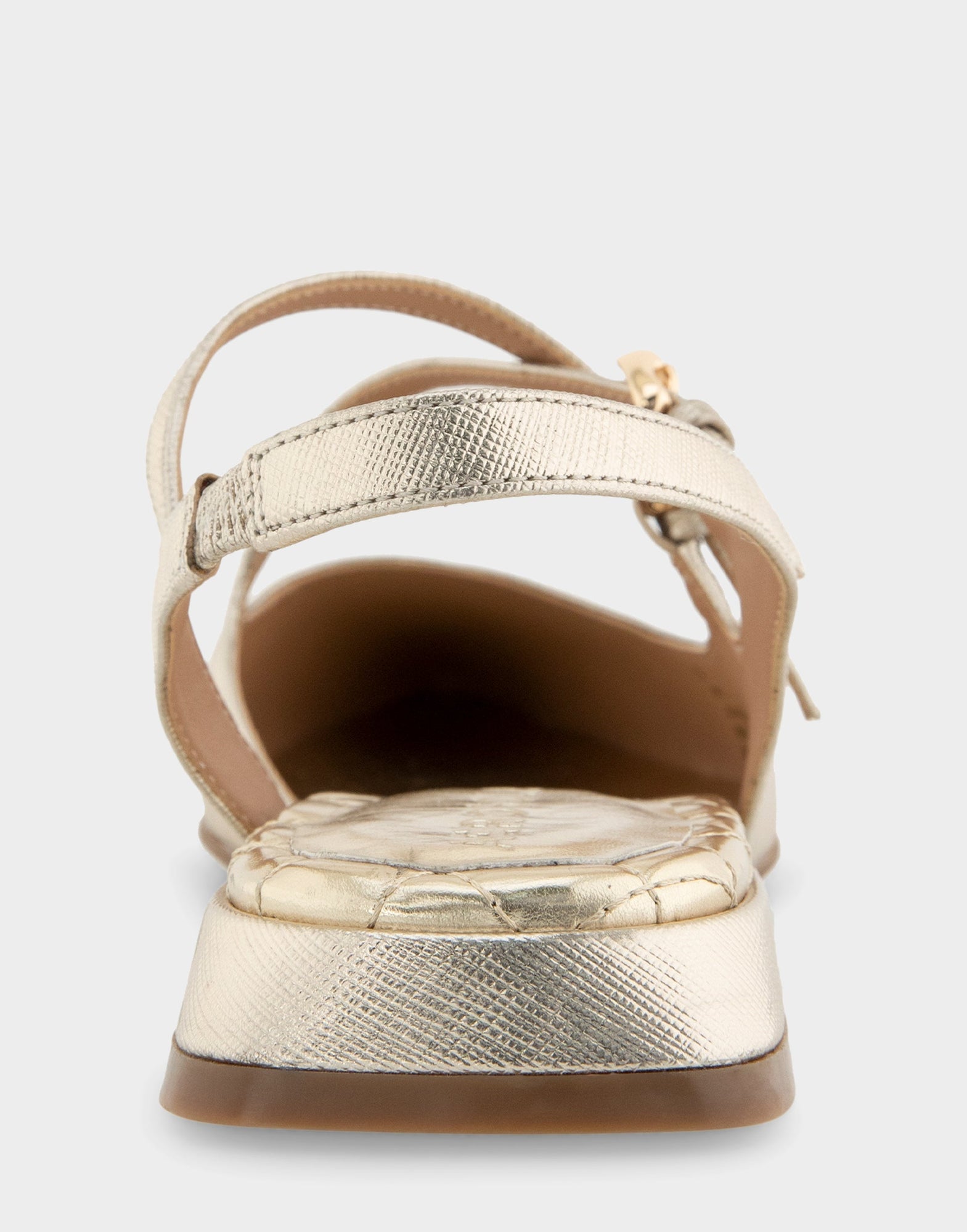 Napoli Flats | Gold Metallic Textured Faux Leather