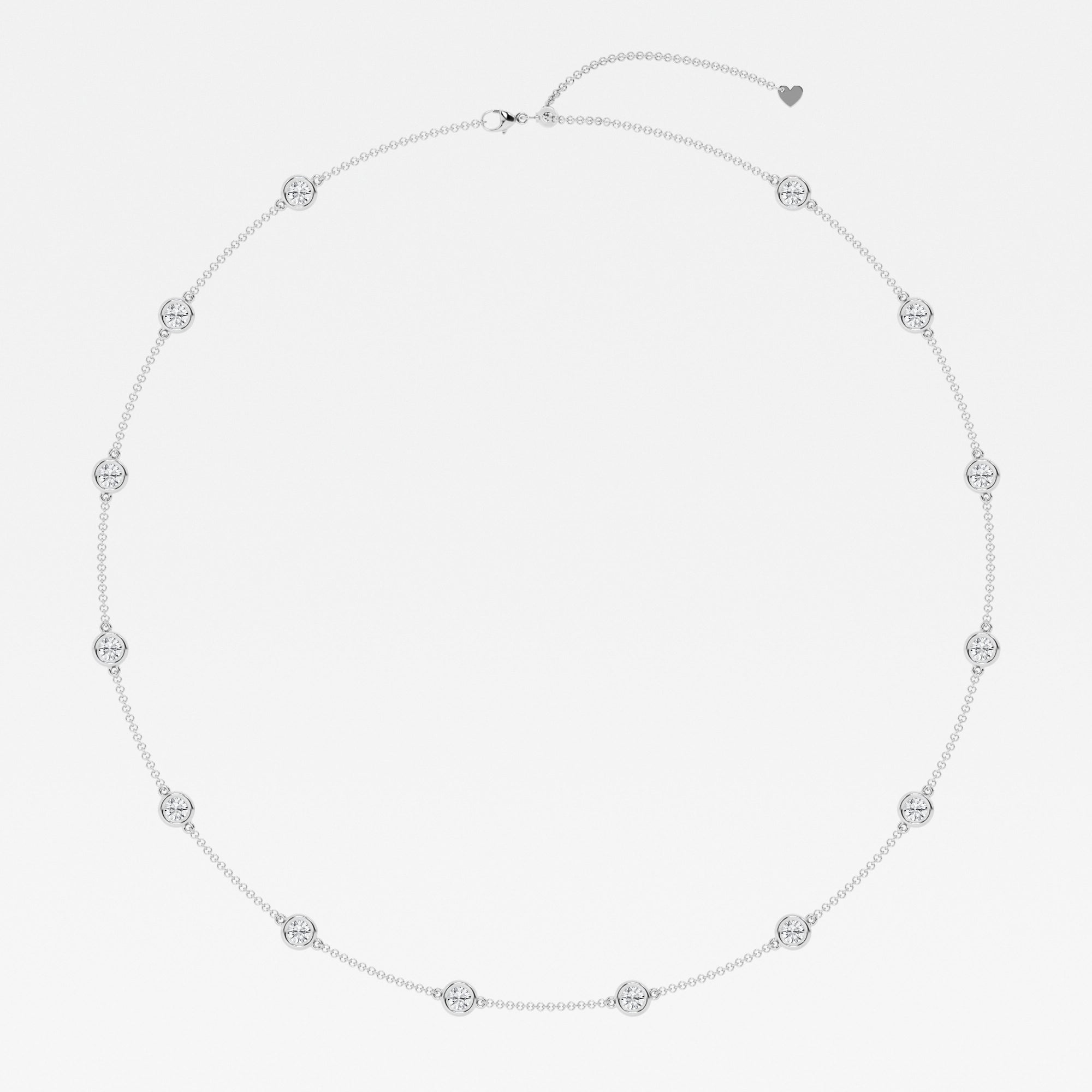 3.00 CT Round Lab-Grown Diamond | Station Necklace | 14K White Gold | F Color | VS Clarity