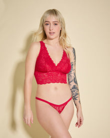 Red Bralette - Never Say Never Plungie Longline Bralette