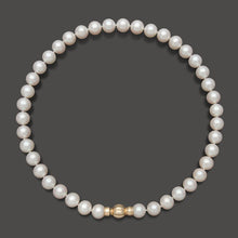 Womens | 10-11mm Round White Freshwater Pearl | AA Quality Strand Necklace | 14K Yellow Gold