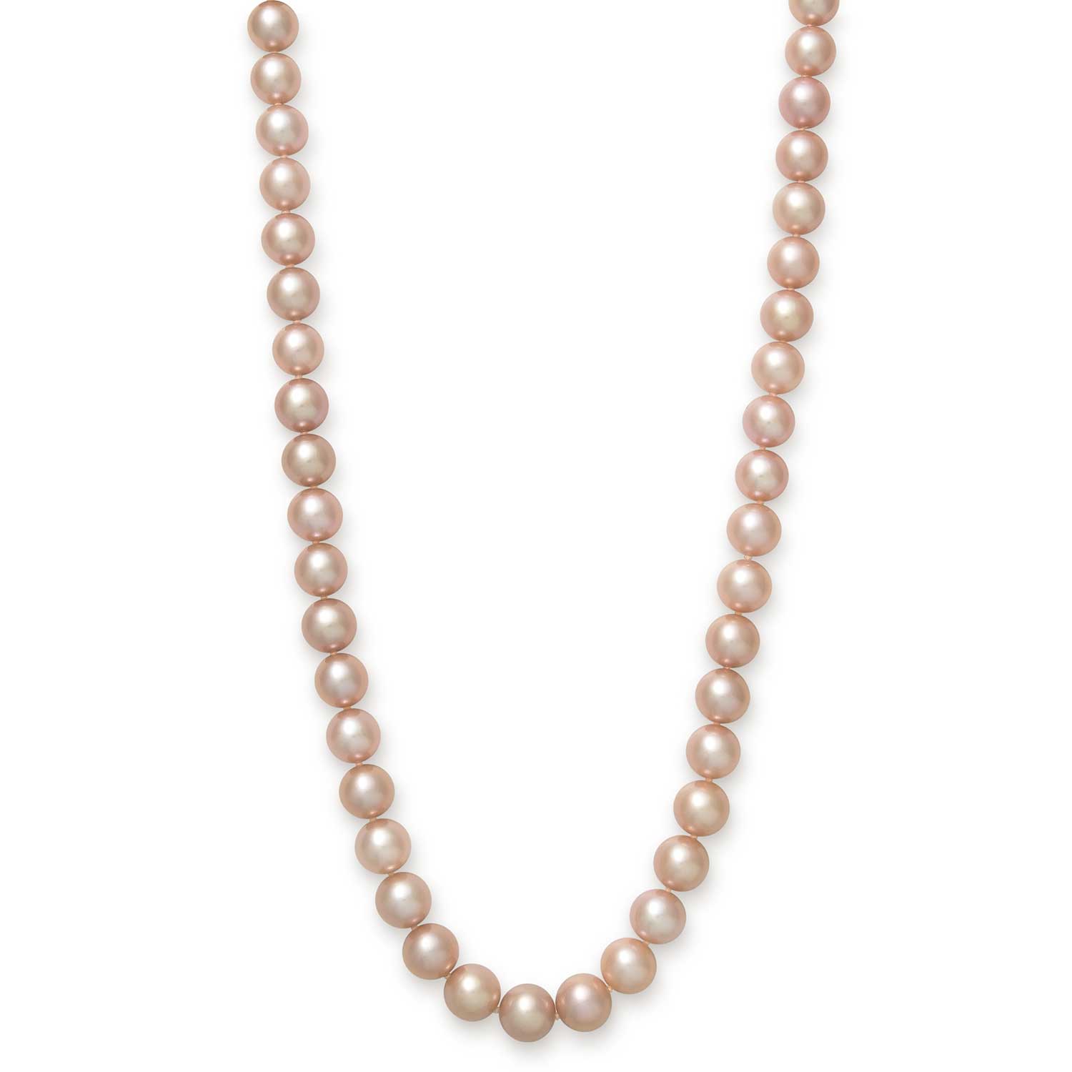 Womens | 9-10mm Round White Freshwater Pearl | Strand Necklace | 14K Yellow Gold