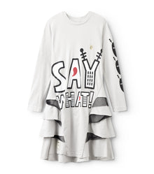 Kid | Say What! Layered Dress | Ice Grey
