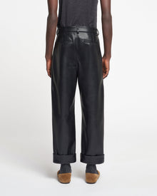 Zayden Regenerated Leather Tapered Pants | Black