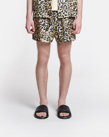 Amil Printed Twill-Silk Shorts | Leopard