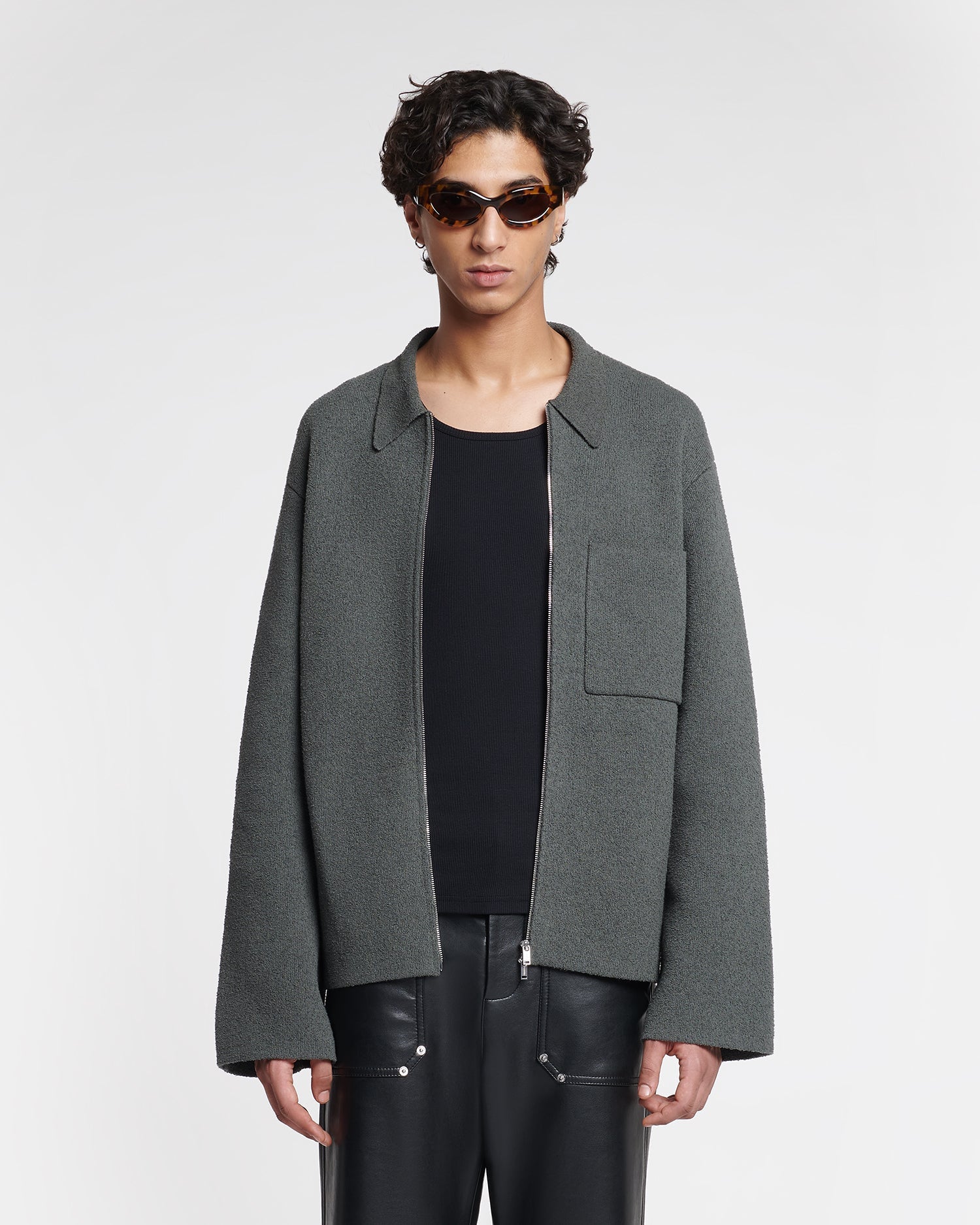 Belmer Terry-Knit Cardigan | Graphite