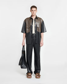 Mance Okobor Alt-Leather Shirt | Shiitake/Black