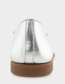 Novia Ballet Flat | Silver Metallic Leather