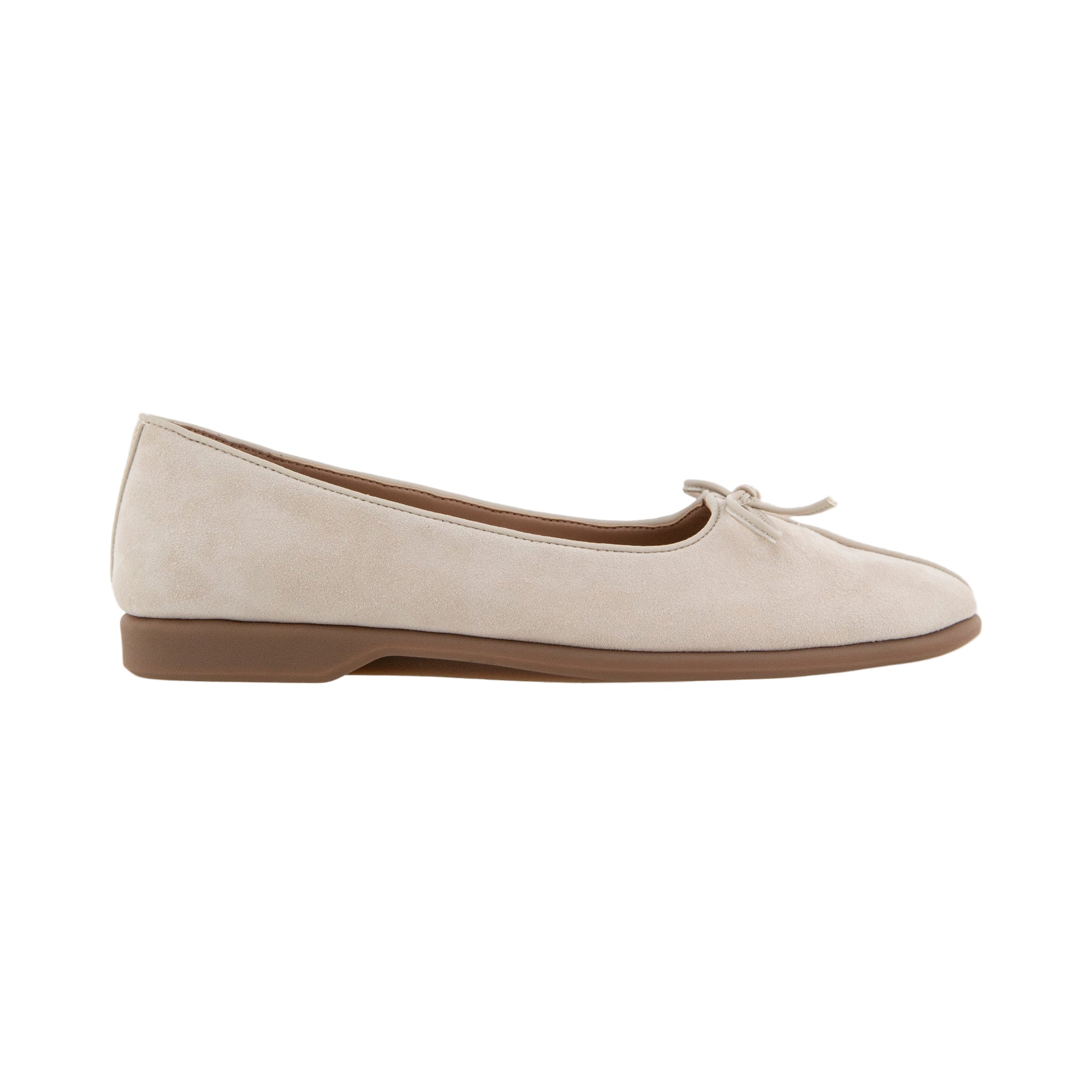 Novia Ballet Flat | Stone Suede