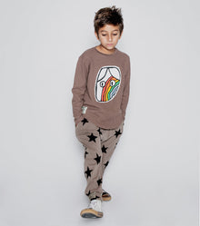 Kid | Light Star Baggy Pants | Moss Green