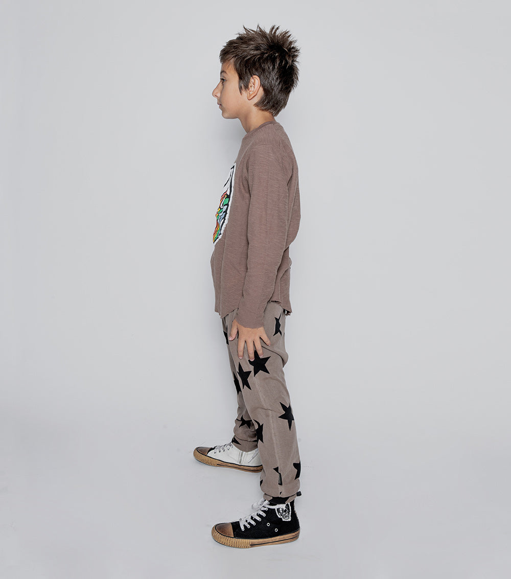 Kid | Light Star Baggy Pants | Moss Green