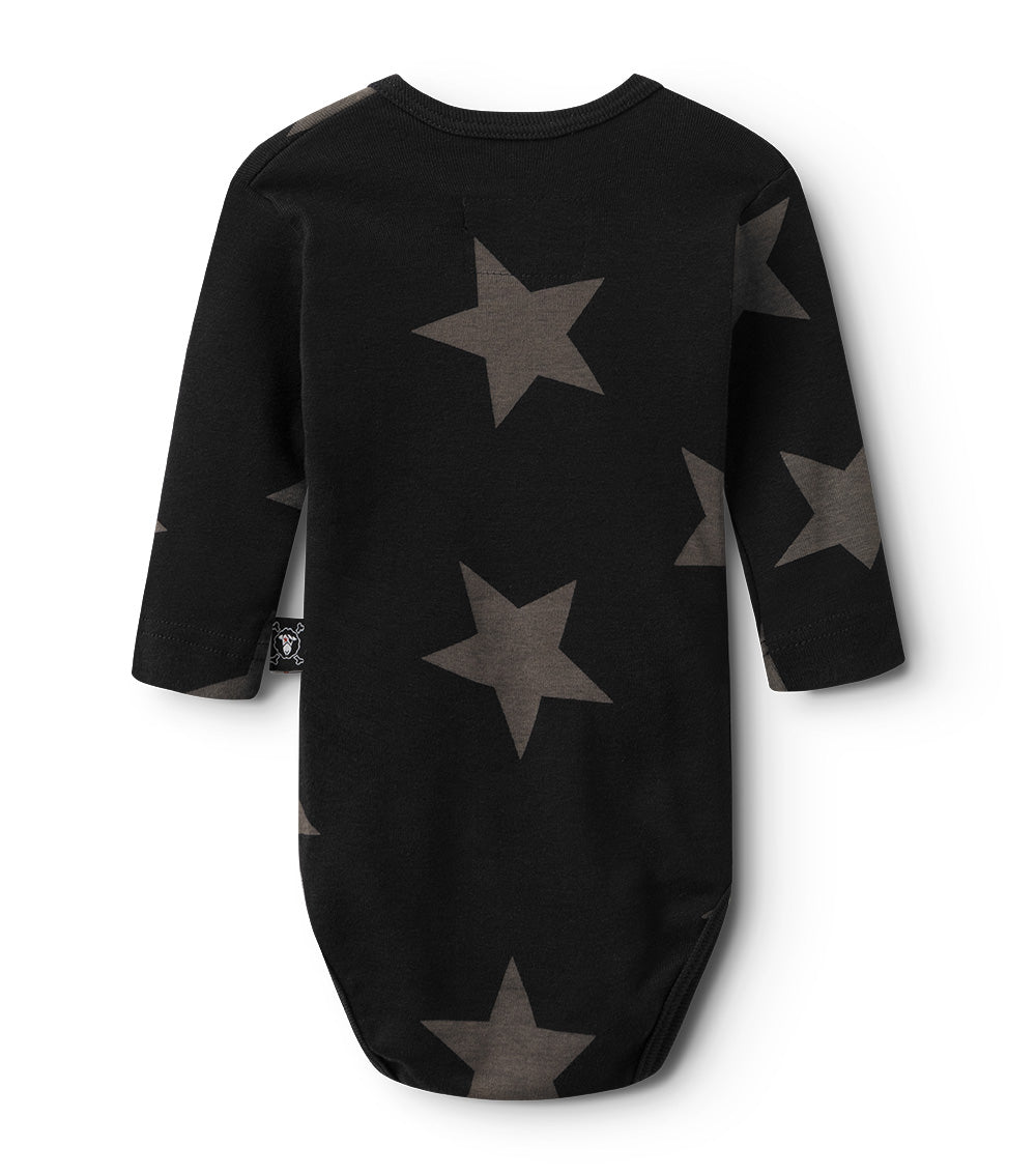 Newborn | Star Envelope Onesie | Black