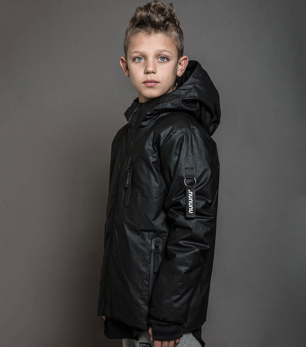 Kid | Waxed Down Jacket | Black