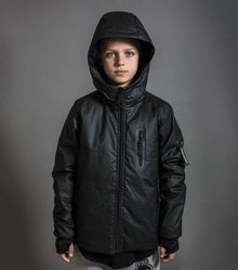 Kid | Waxed Down Jacket | Black