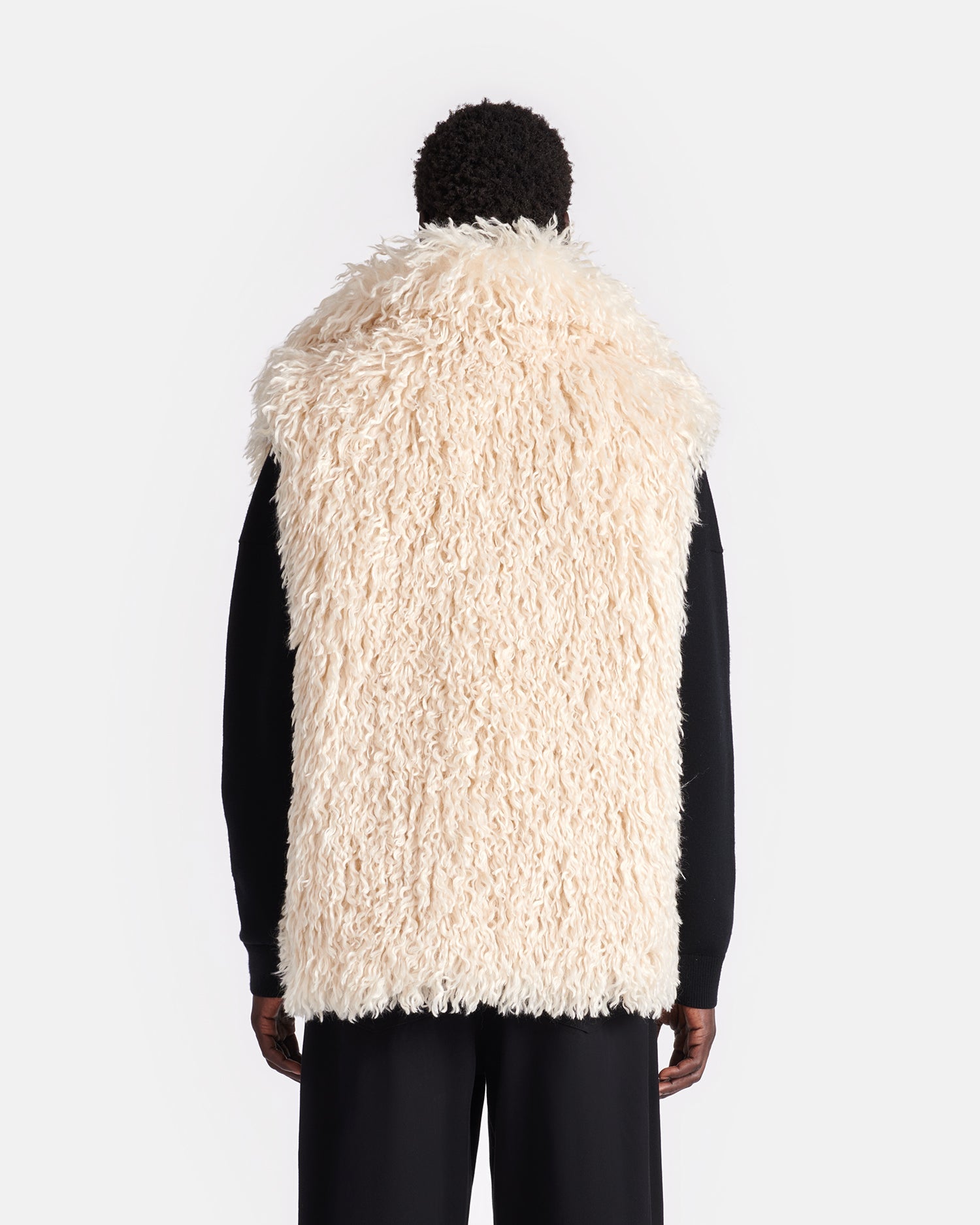 Unisex | Ried Faux Racka Fur Vest | Creme